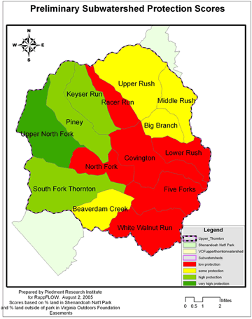 Preliminary Subwatershed Protection Scores